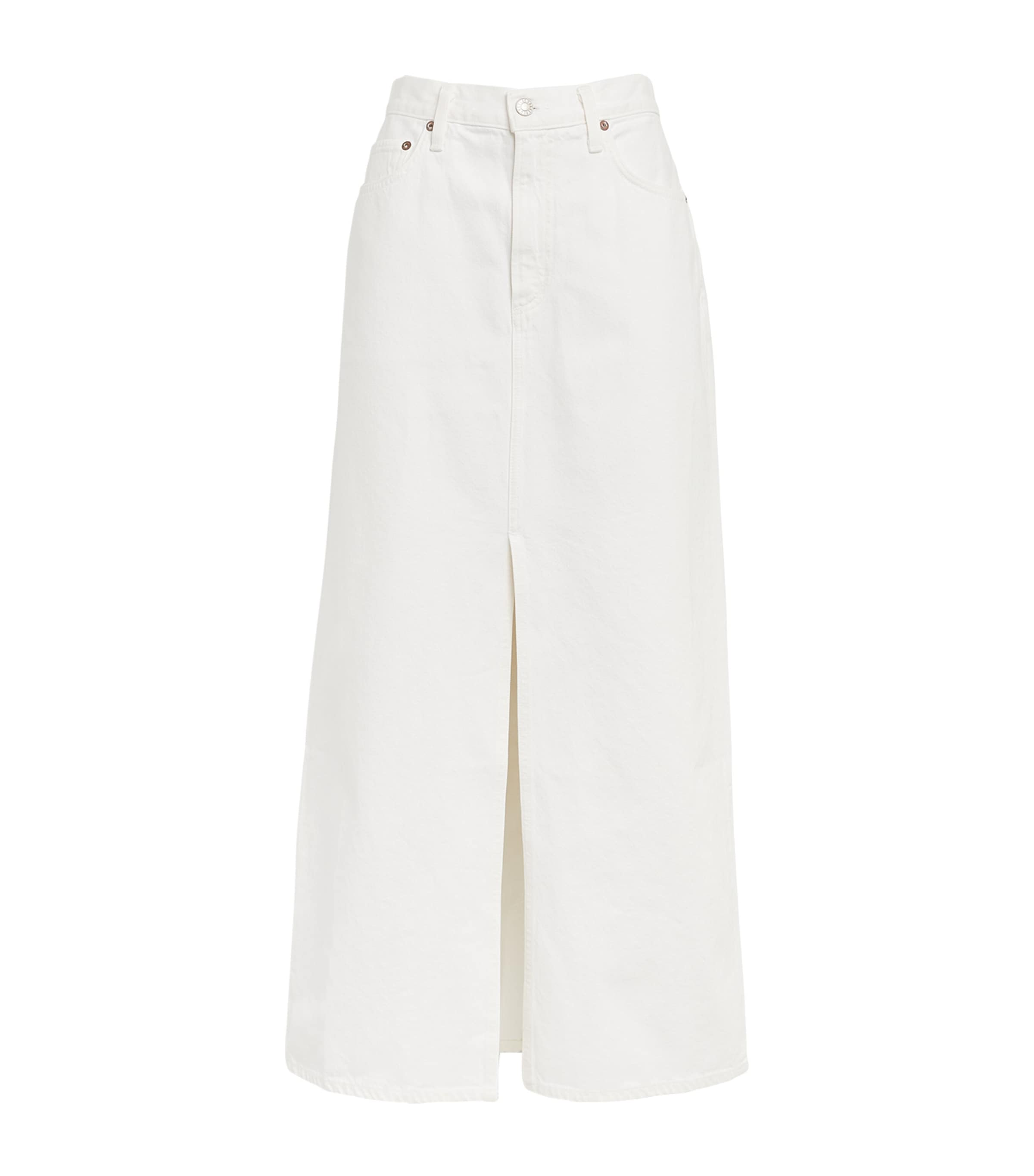 Agolde Leif Denim Skirt In Neutrals