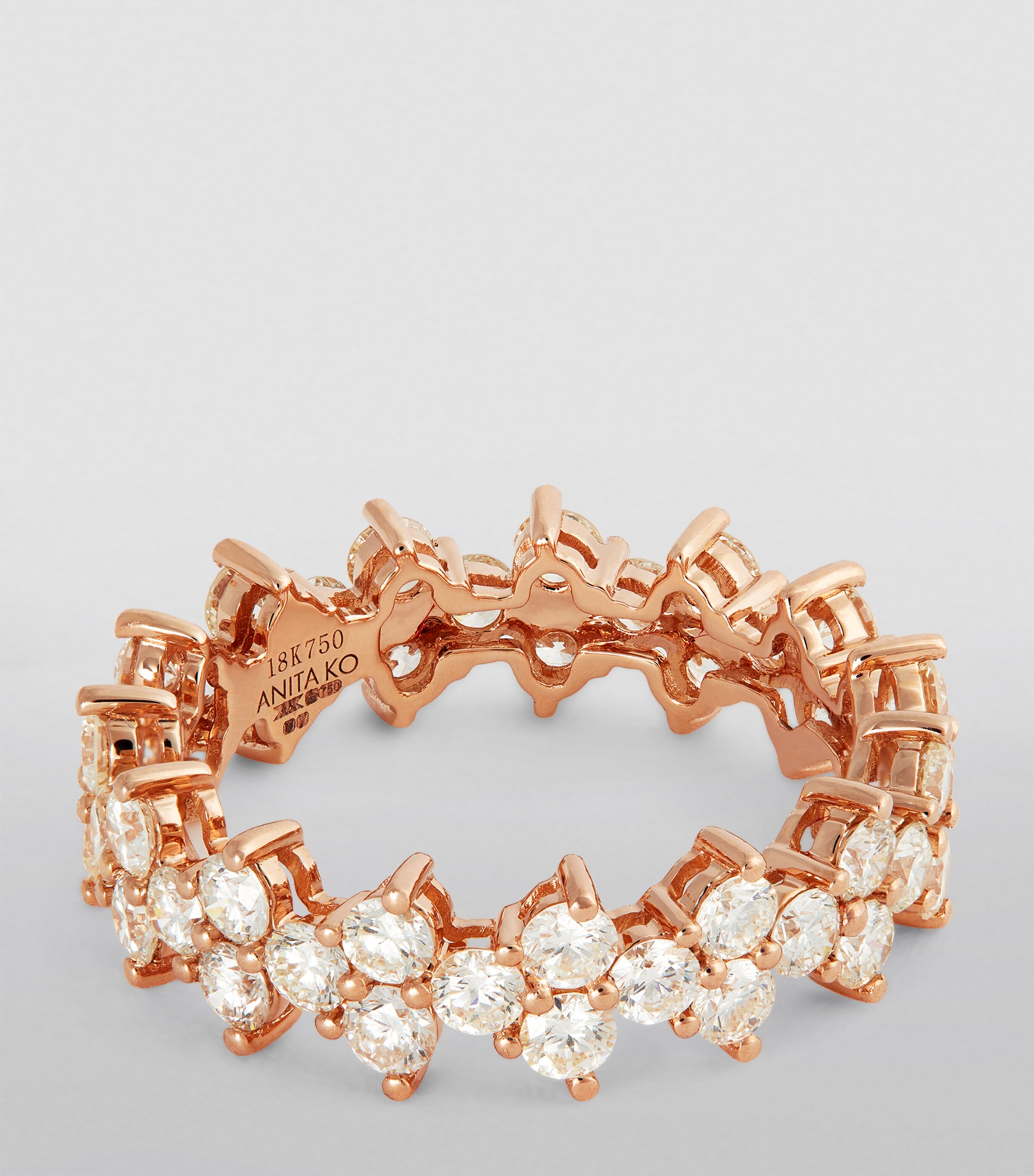 Anita Ko Rose Gold and Diamond Triangle Eternity Ring Rose Gold Image 3