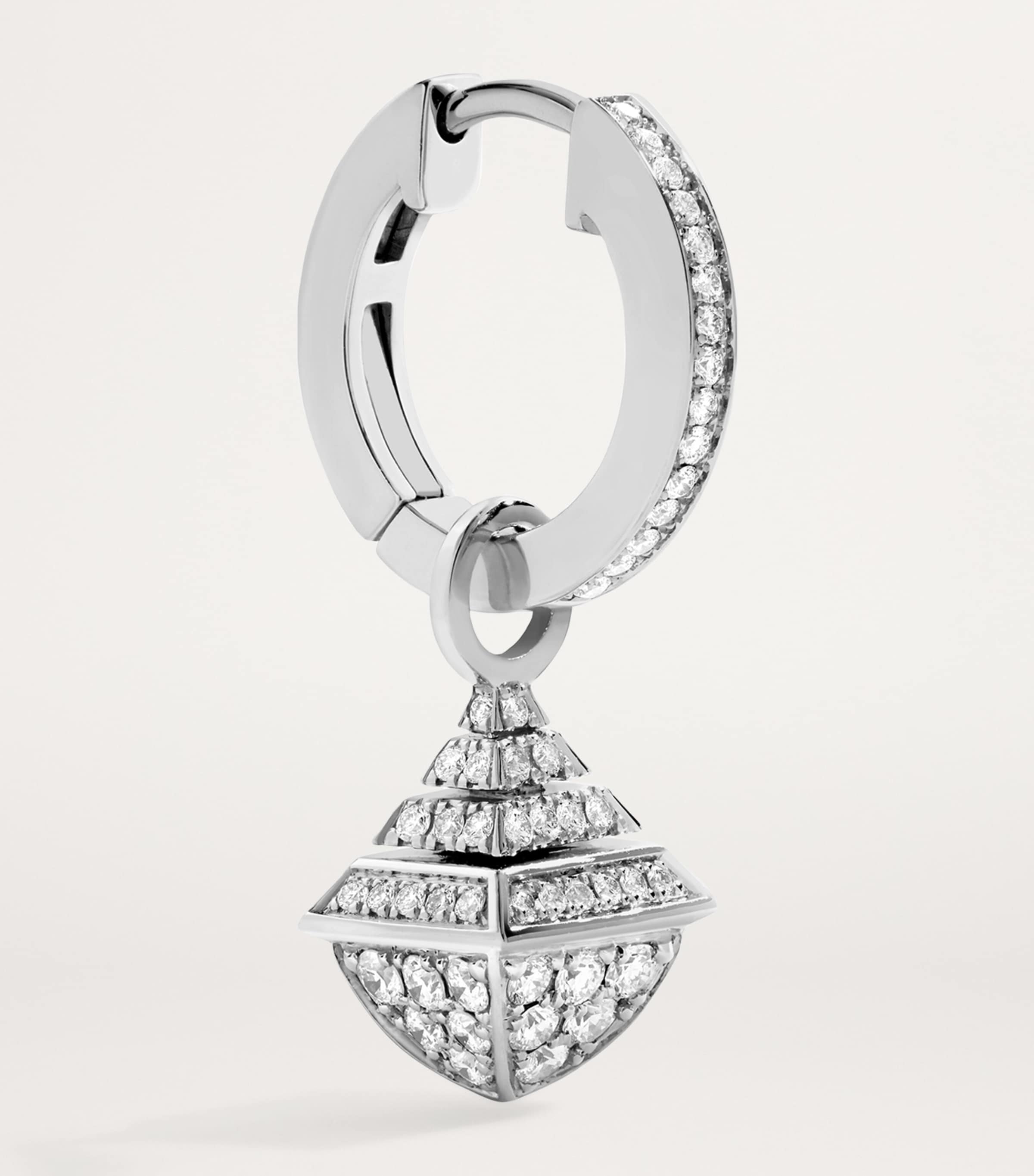 White Gold and Diamond Cleo Rev Drop Earrings WHITE GOLD Image 2