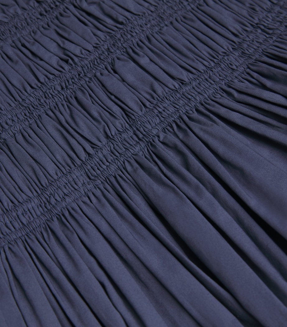 Organic Cotton Shirred Midi Dress DUSK Image 5