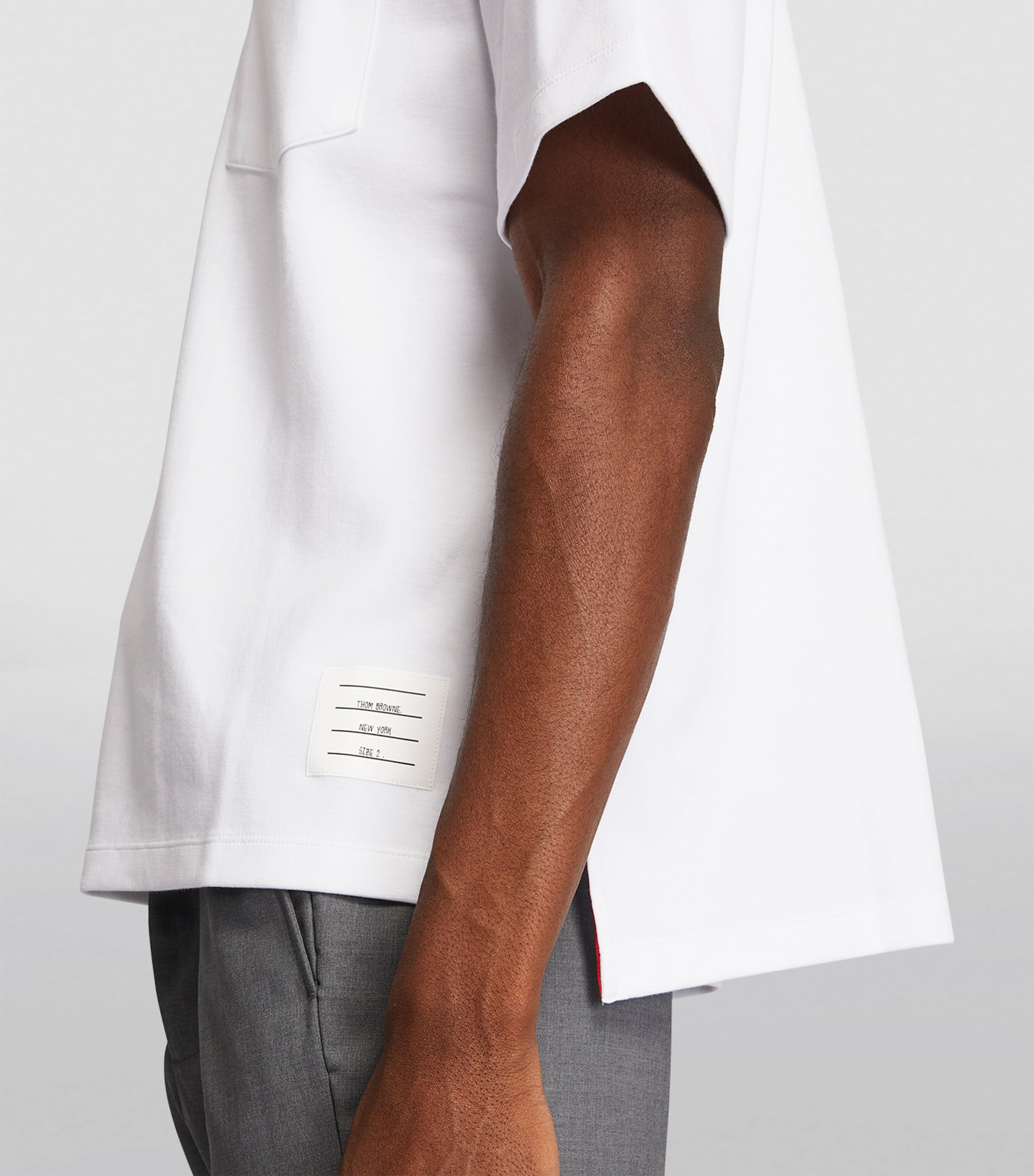 Oversized Tricolour Pocket T-Shirt WHITE Image 6