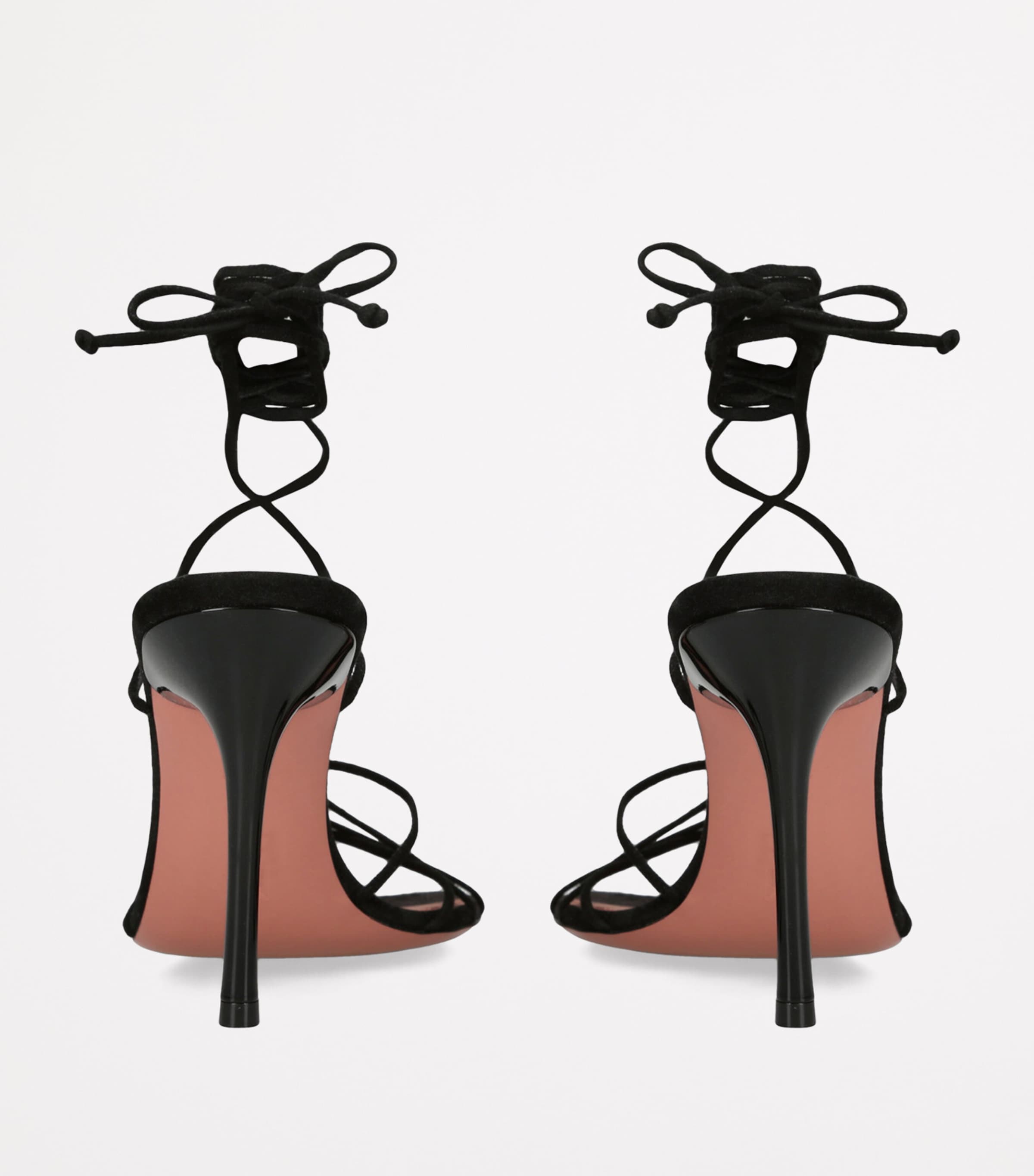 Amina Muaddi Lace-Up Lori Sandals 95 Black Image 2