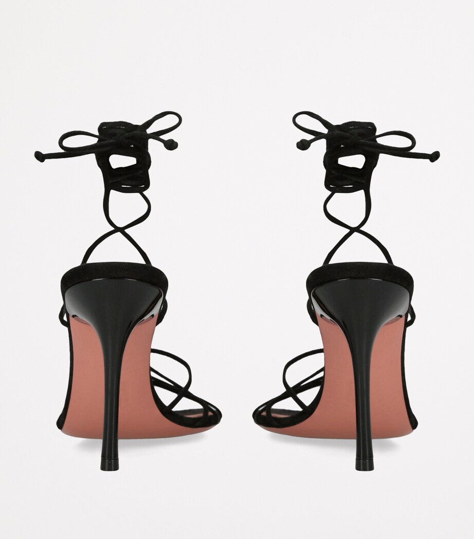 Amina Muaddi Lace-Up Lori Sandals 95 Black Image 2