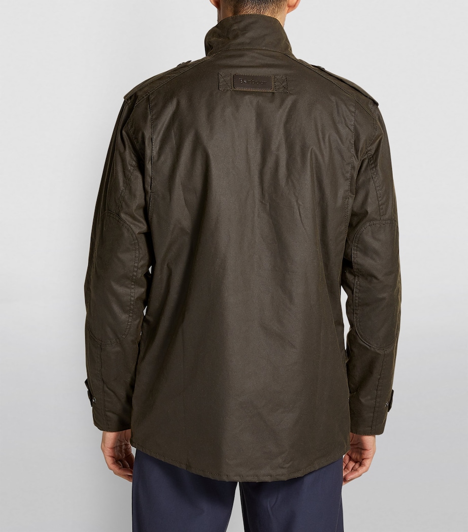 Barbour Mens Waxed Trooper Jacket Olive Image 4