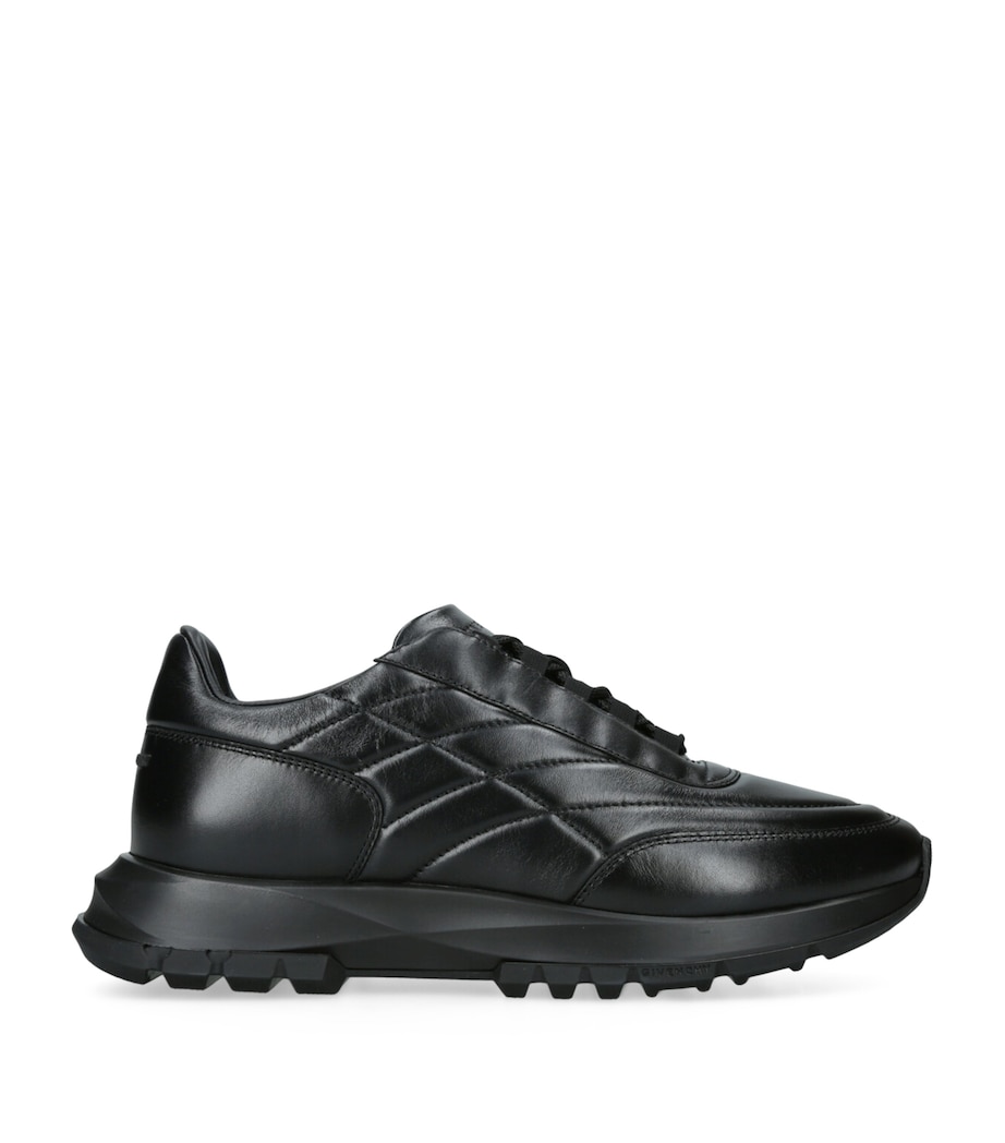 Padded Leather Sneakers BLACK Image 1