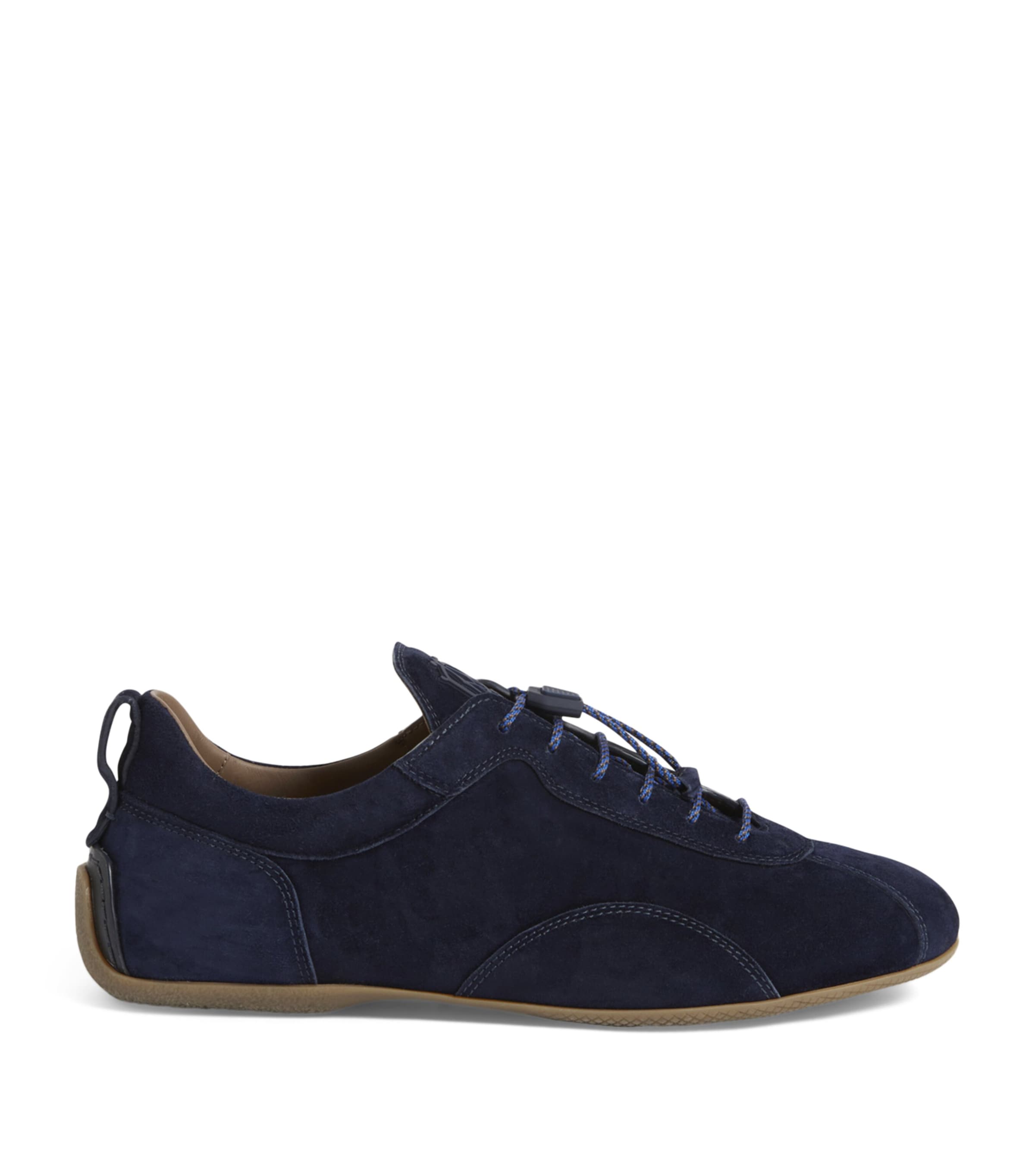 Dunhill Davies Automotive Suede Sneakers In Blue