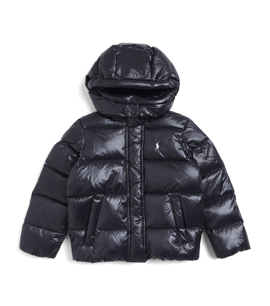 Ralph Lauren Kids Down Polo Pony Puffer Coat (7-14 Years) Polo Blk W/ White Pp Image 1