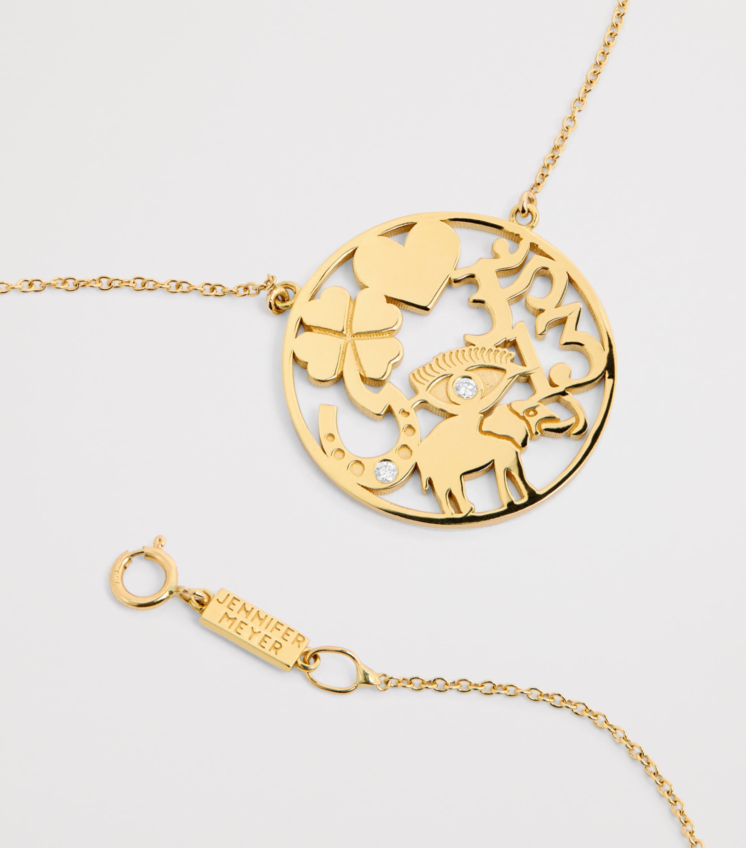 Jennifer Meyer Yellow Gold and Diamond Good Luck Necklace Yellow Gold Image 4