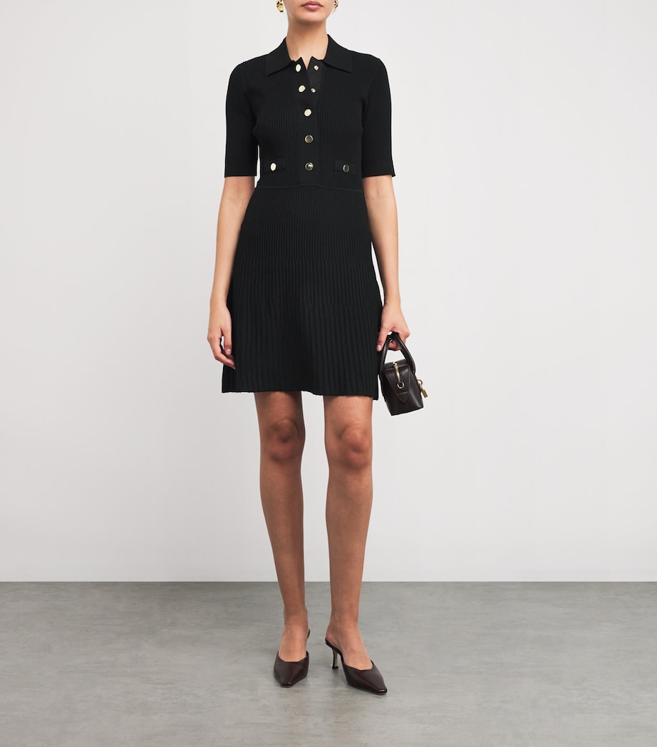 Veronica Beard Womens Knit Lauper Mini Dress Black Image 2