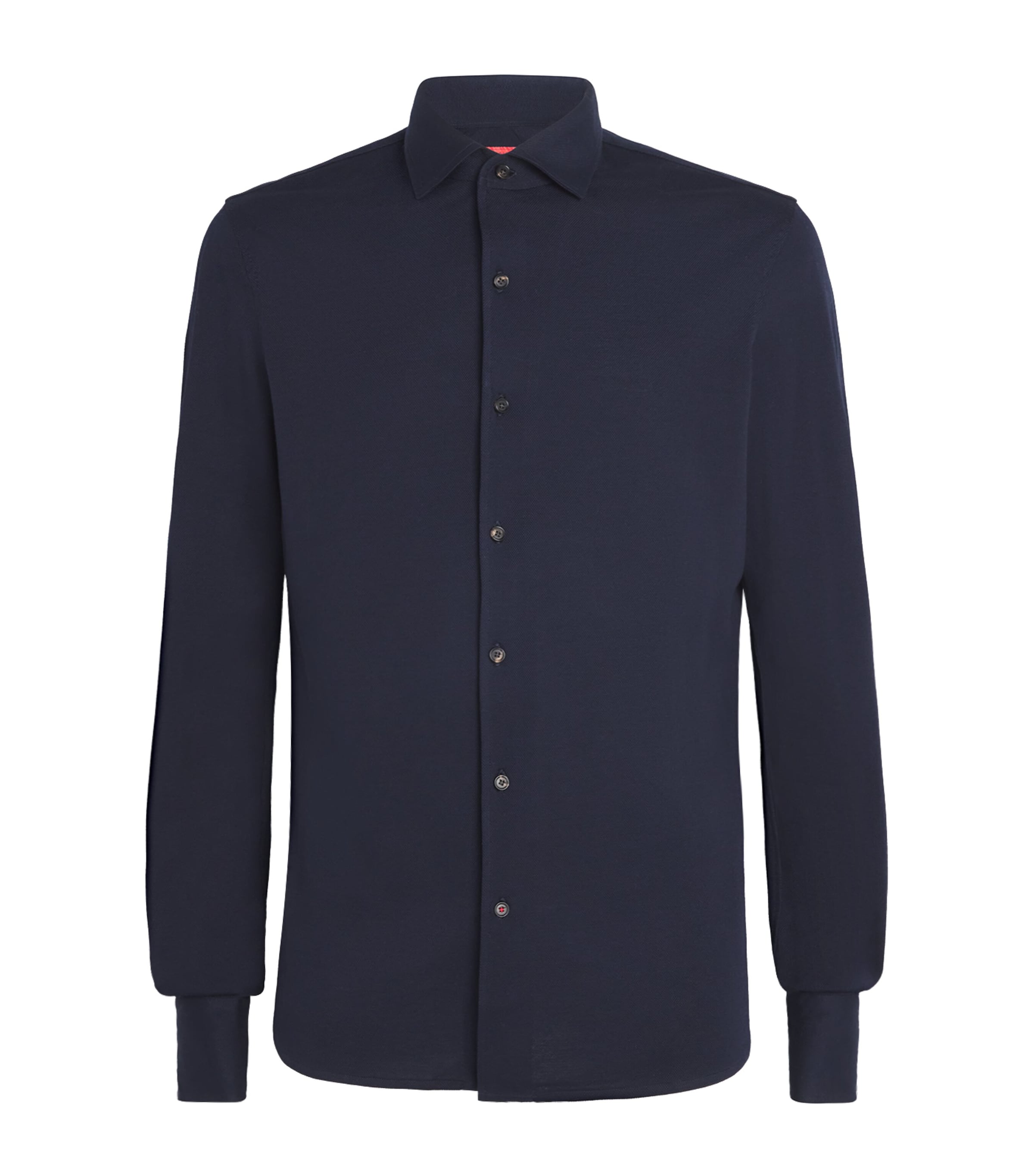 Isaia Cotton Jersey Sport Shirt In Blue
