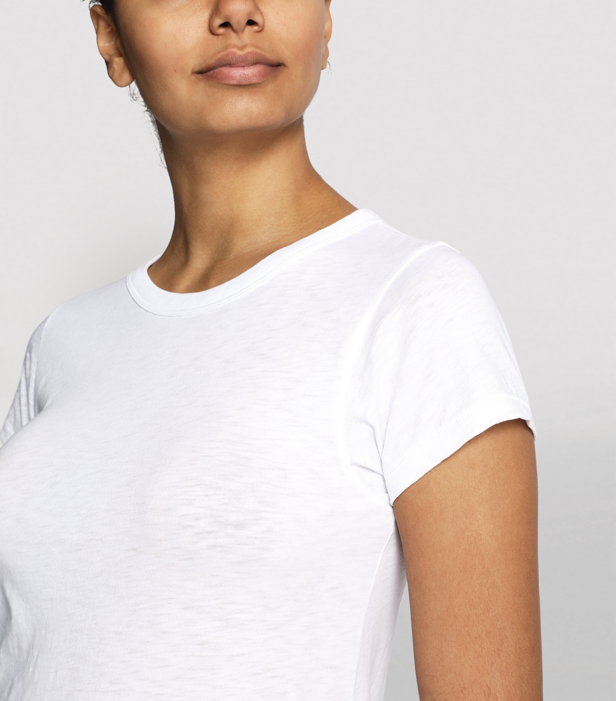 Womens Bright White Round Neck Cotton-jersey T-shirt BRIGHT WHITE W Image 6
