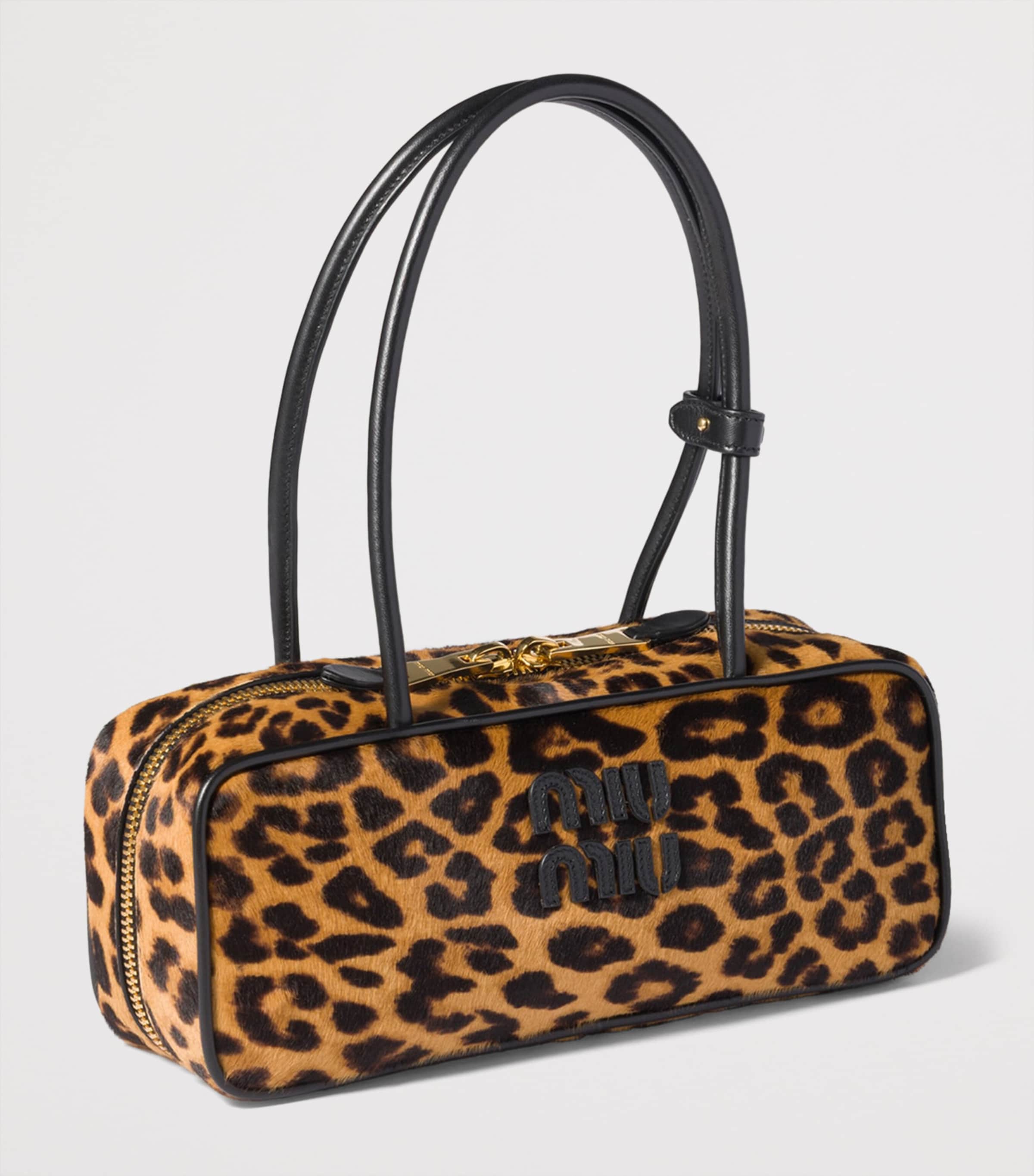 Calf Hair Leopard Beau Top-Handle Bag F0151 Image 2