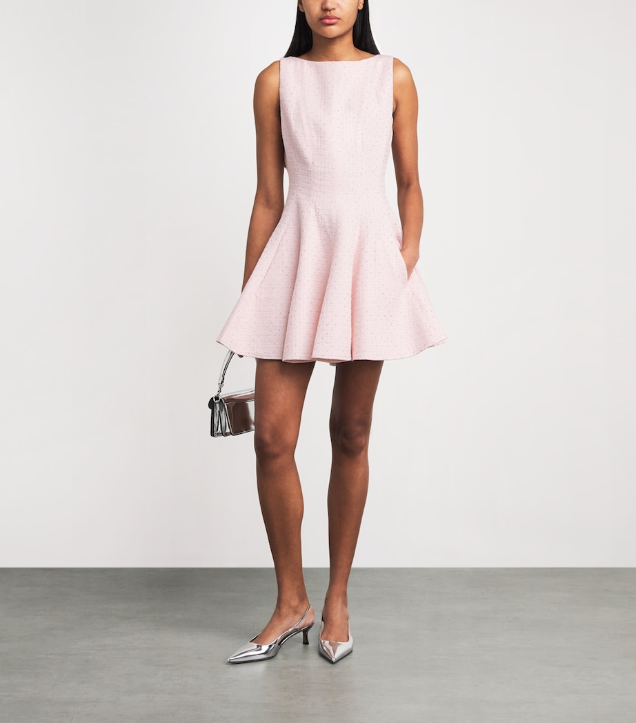 Maje Womens Tweed Mini Dress Pink Image 2