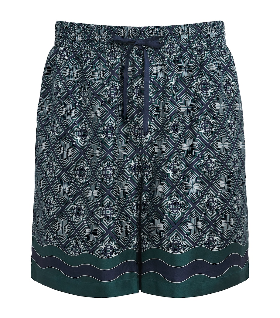 Casablanca Mens Silk Radiating Monogram Shorts Radiating Monogram Image 1