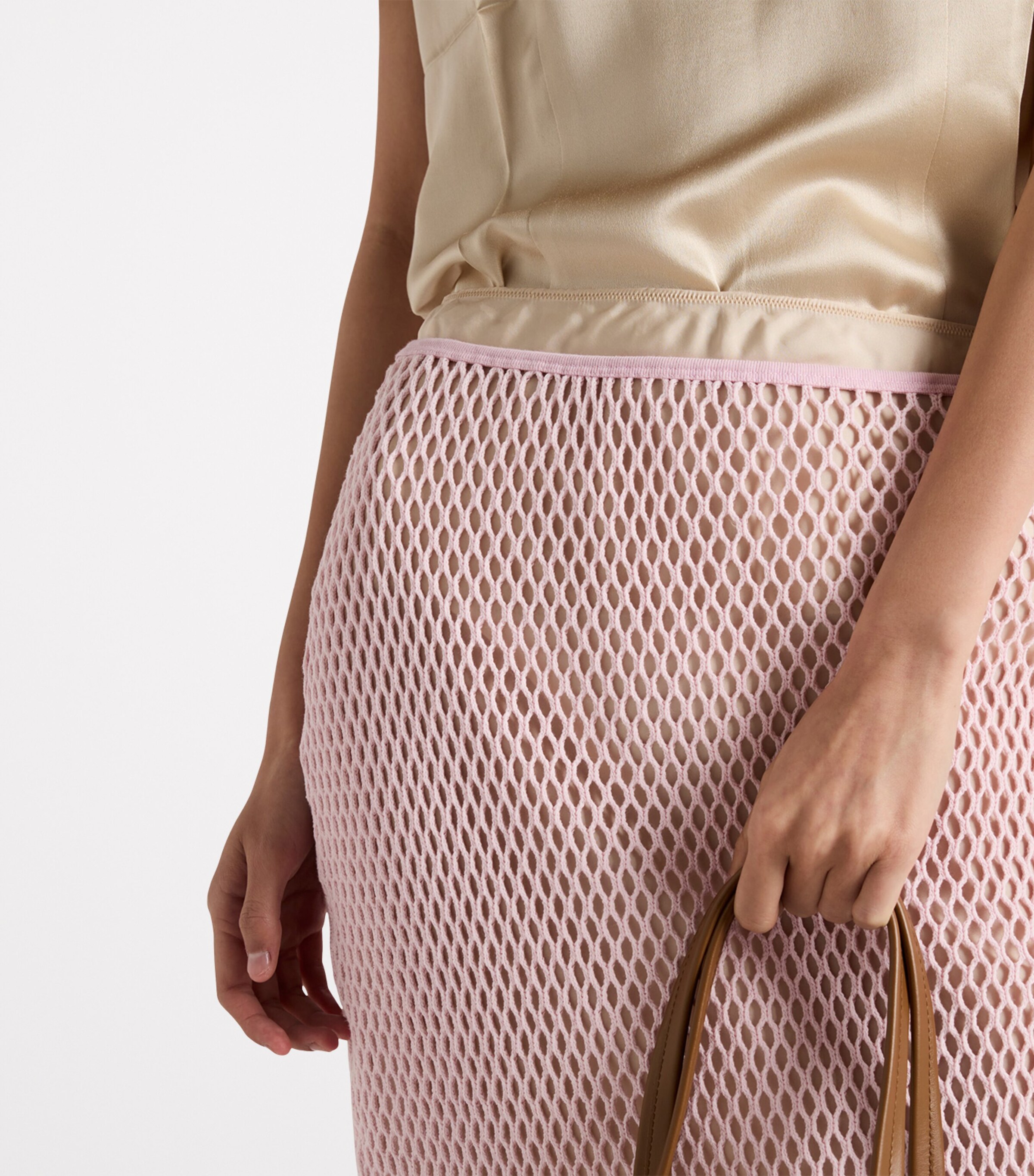 Cotton Mesh Midi Skirt F0442 Image 3