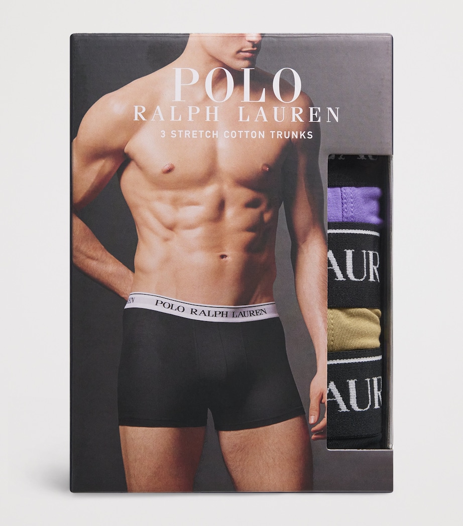 Stretch-Cotton Logo Trunks (Set Of 3) PRPL AOP/DES TAN/BLK Image 4