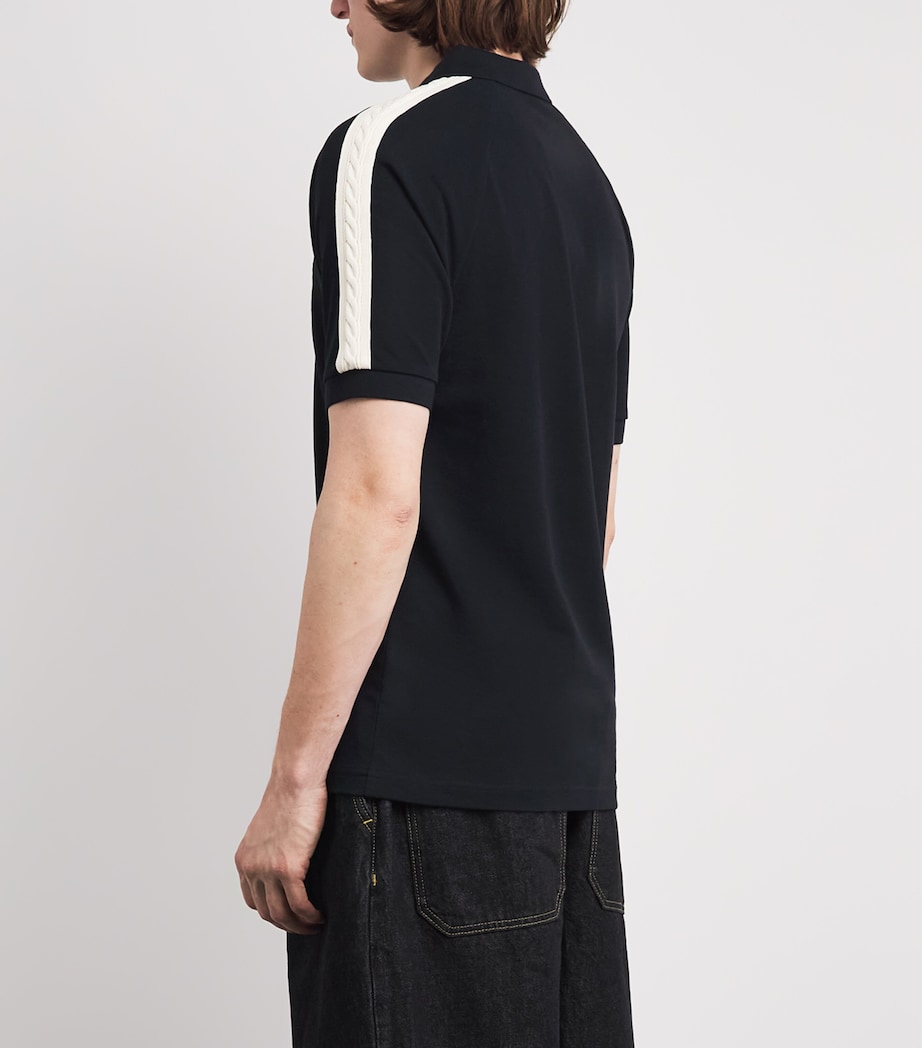 Fred Perry Mens Cable Tape Polo Shirt Navy Image 5