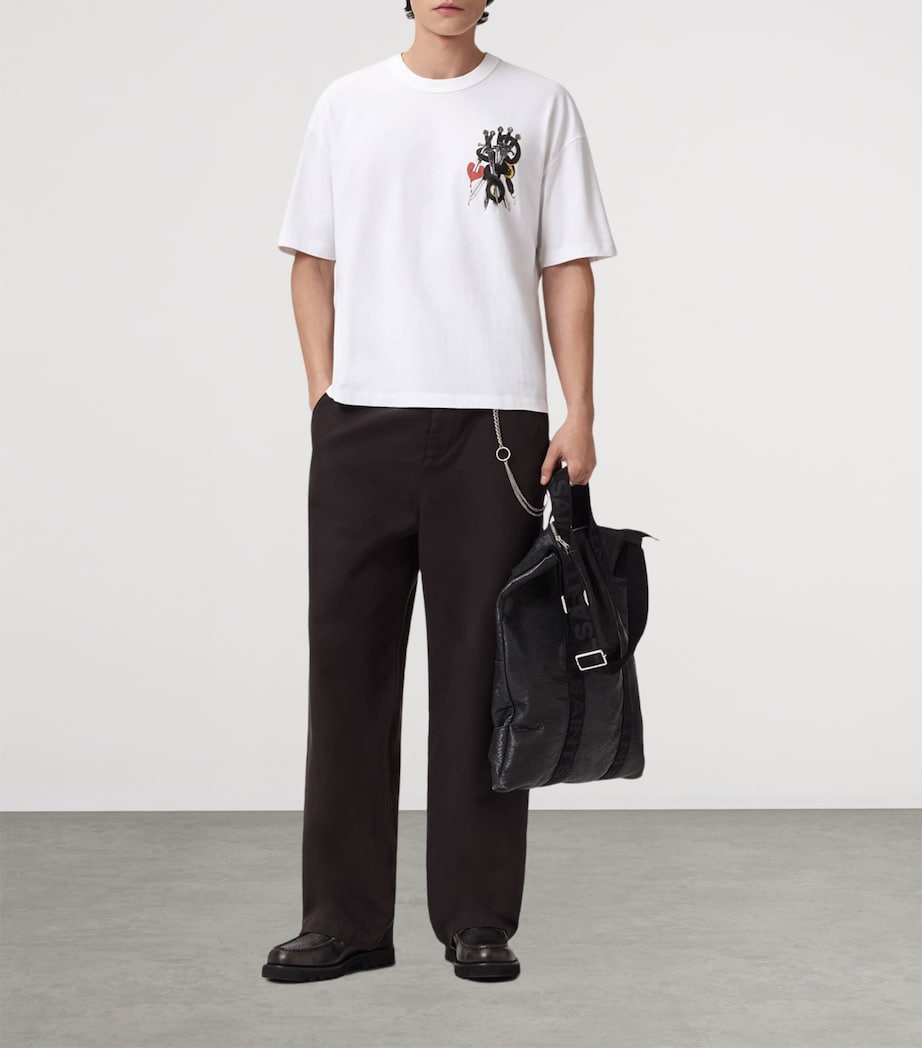 AllSaints Mens Organic Cotton Serrate T-Shirt Optic White Image 6