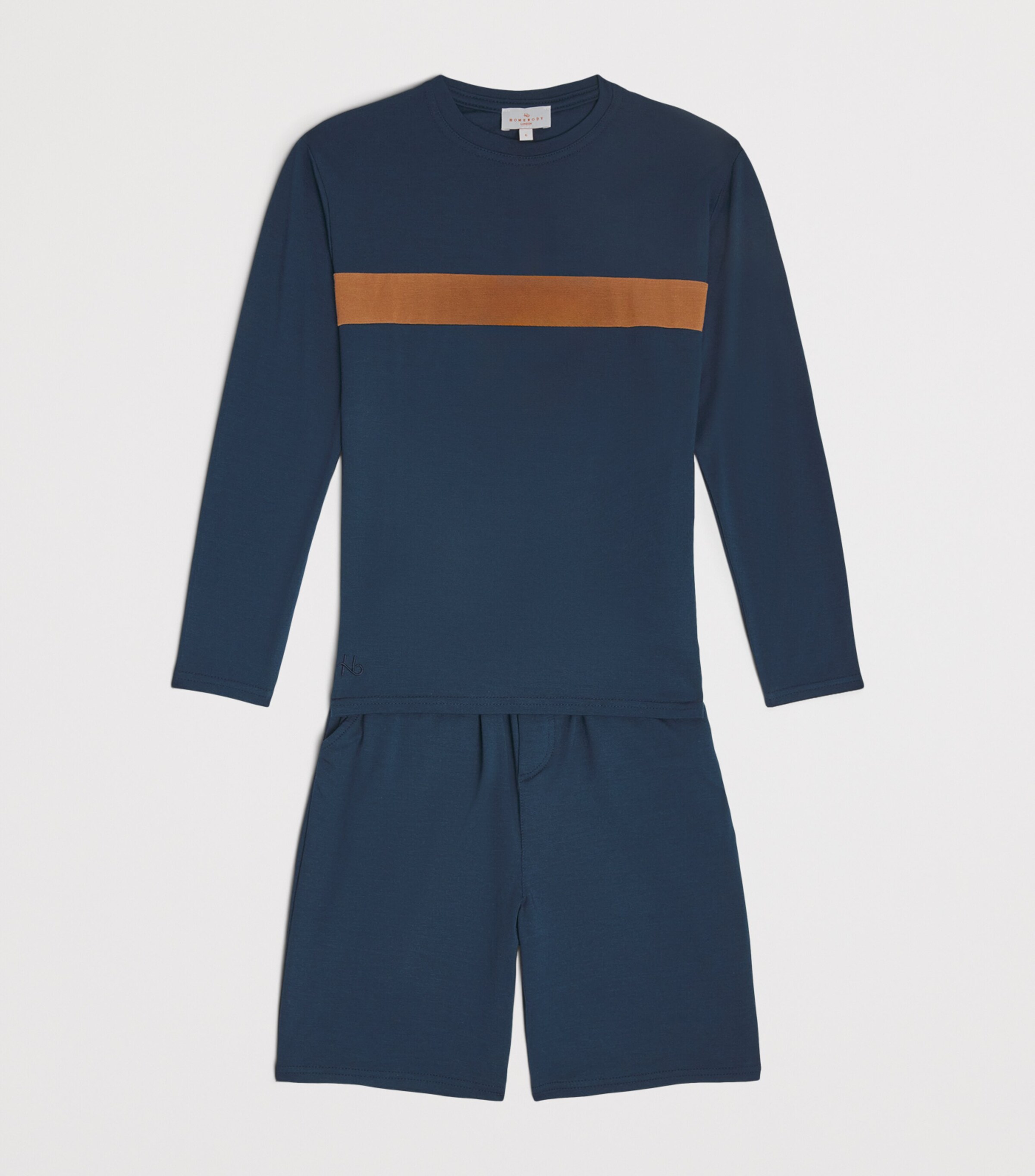 Homebody Kids Jersey Stripe Long-Sleeve T-Shirt (4-16 Years) Navy Image 3