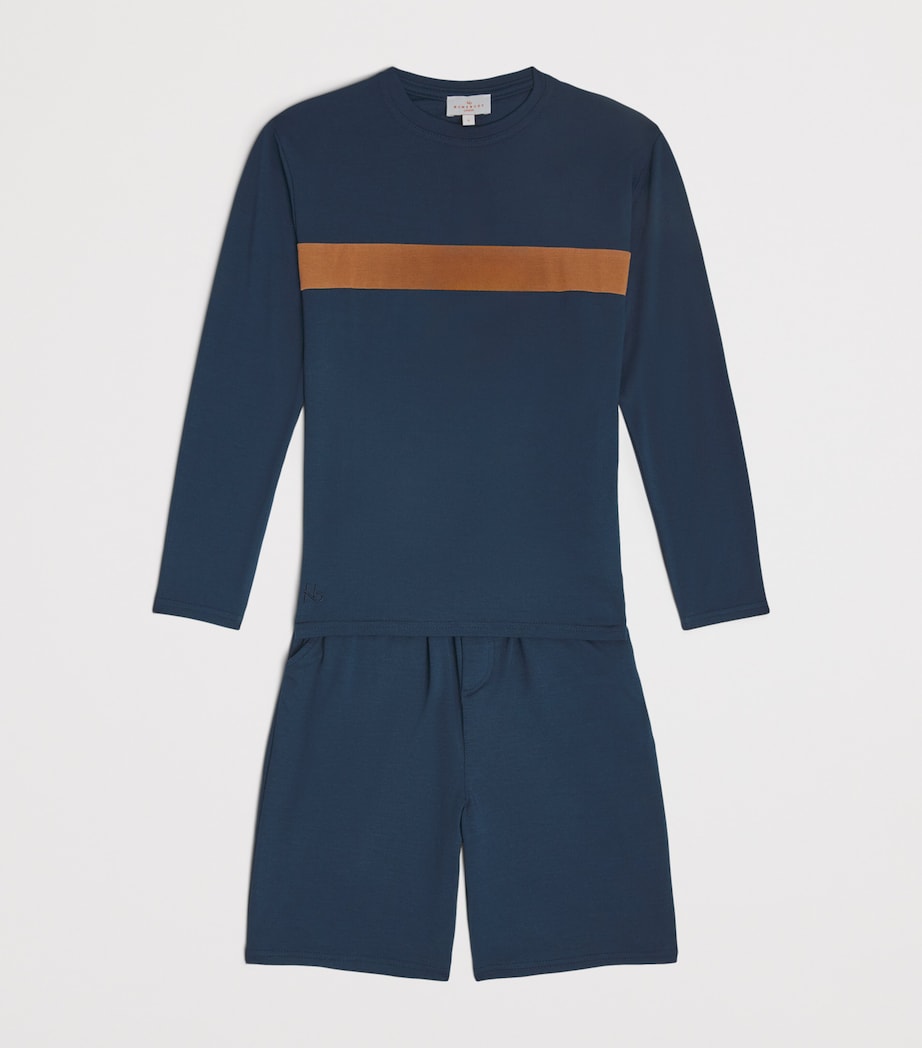 Homebody Kids Jersey Stripe Long-Sleeve T-Shirt (4-16 Years) Navy Image 3