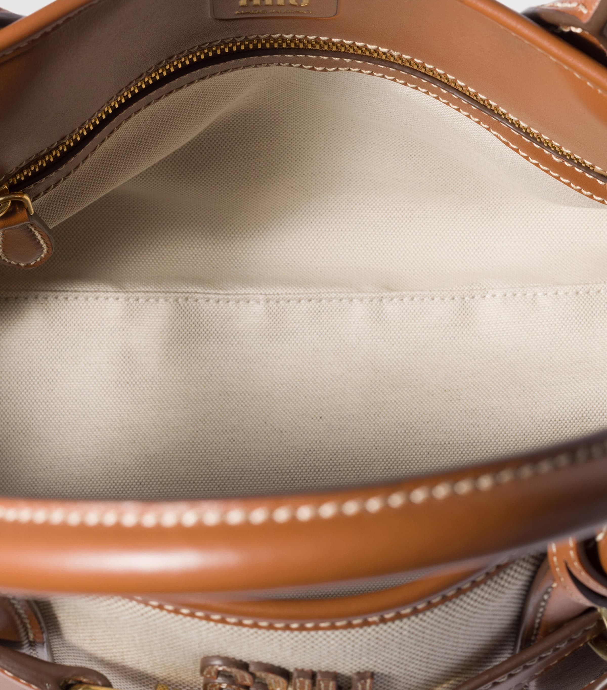 Miu Miu Canvas and Leather Aventure Shoulder Bag Image 4
