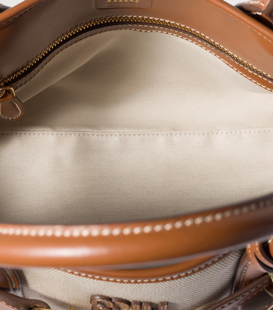 Miu Miu Canvas and Leather Aventure Shoulder Bag Image 4