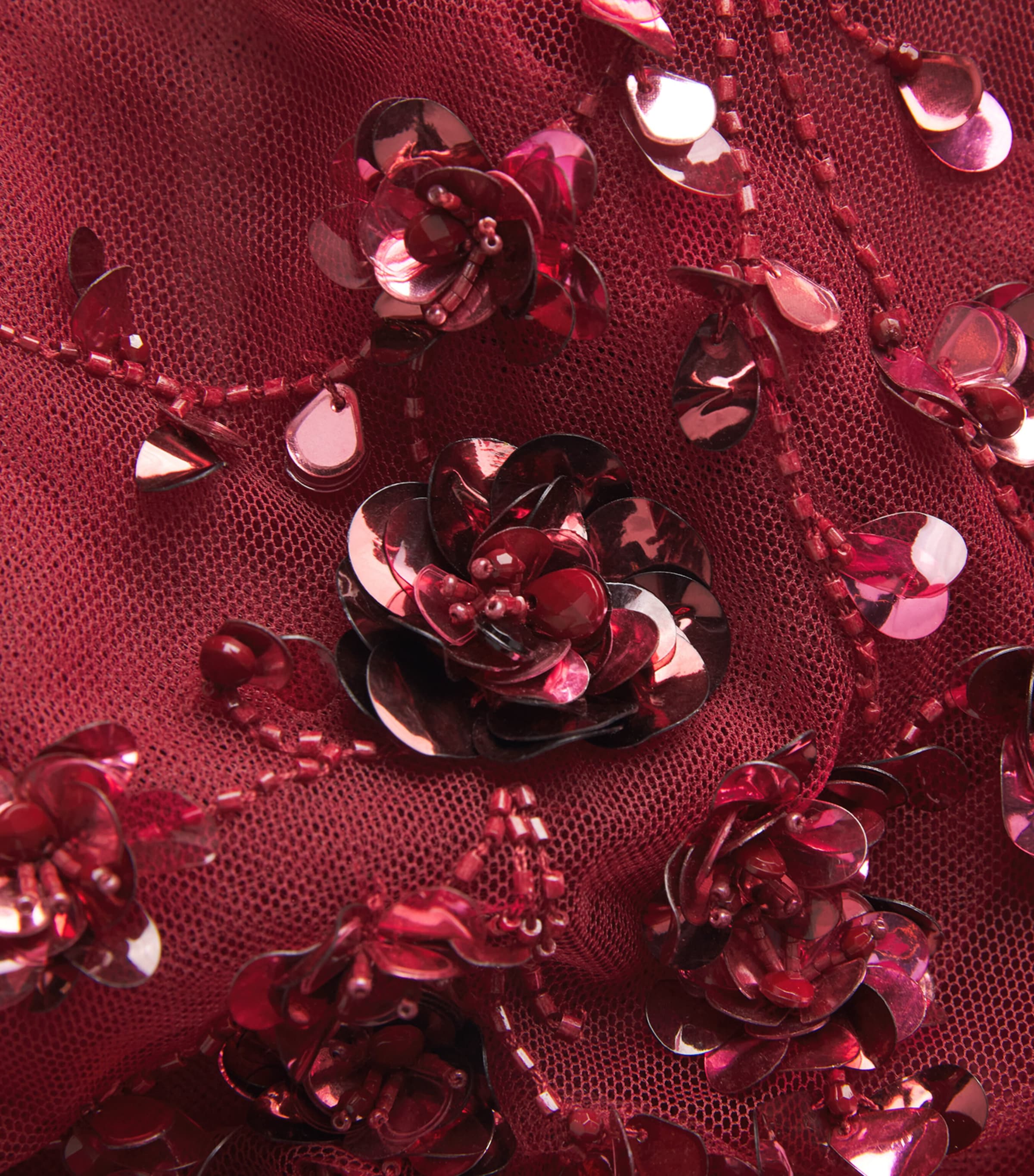 Floral Sequinned Gown 191724 CABERNET Image 5