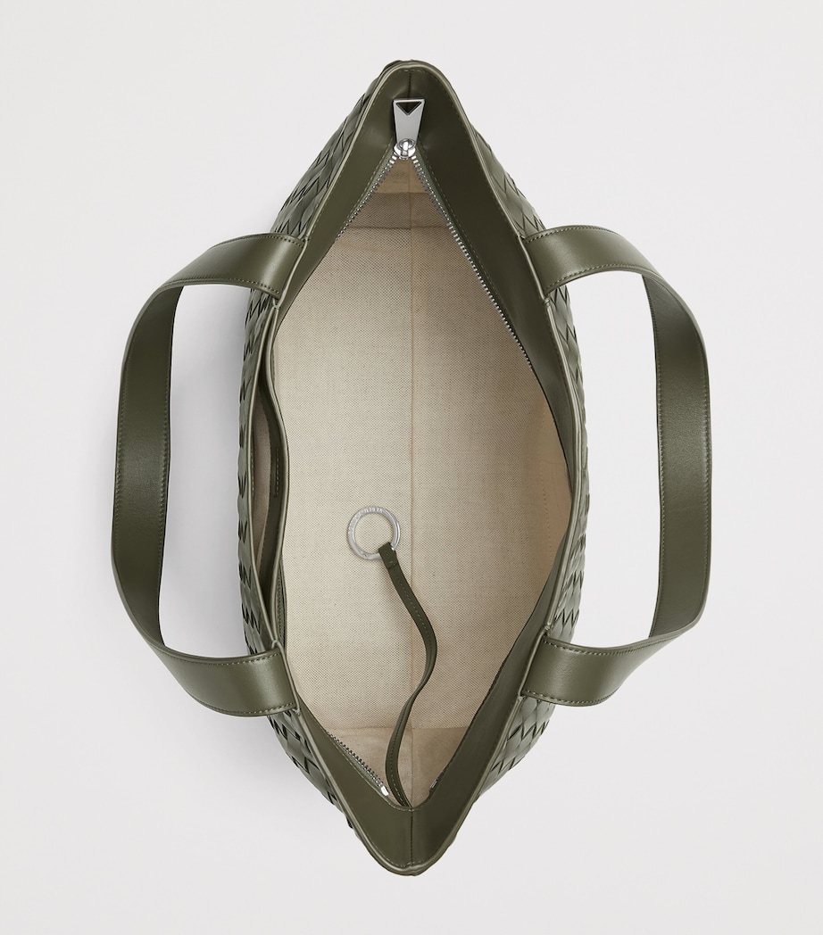 Small Leather Intrecciato Zipped Tote Bag 3248 Image 3