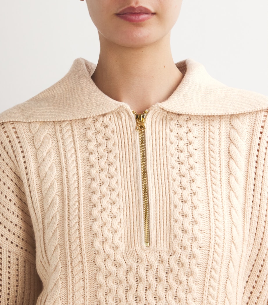 Varley Womens Cable-Knit Camello Sweater Parchment Image 6