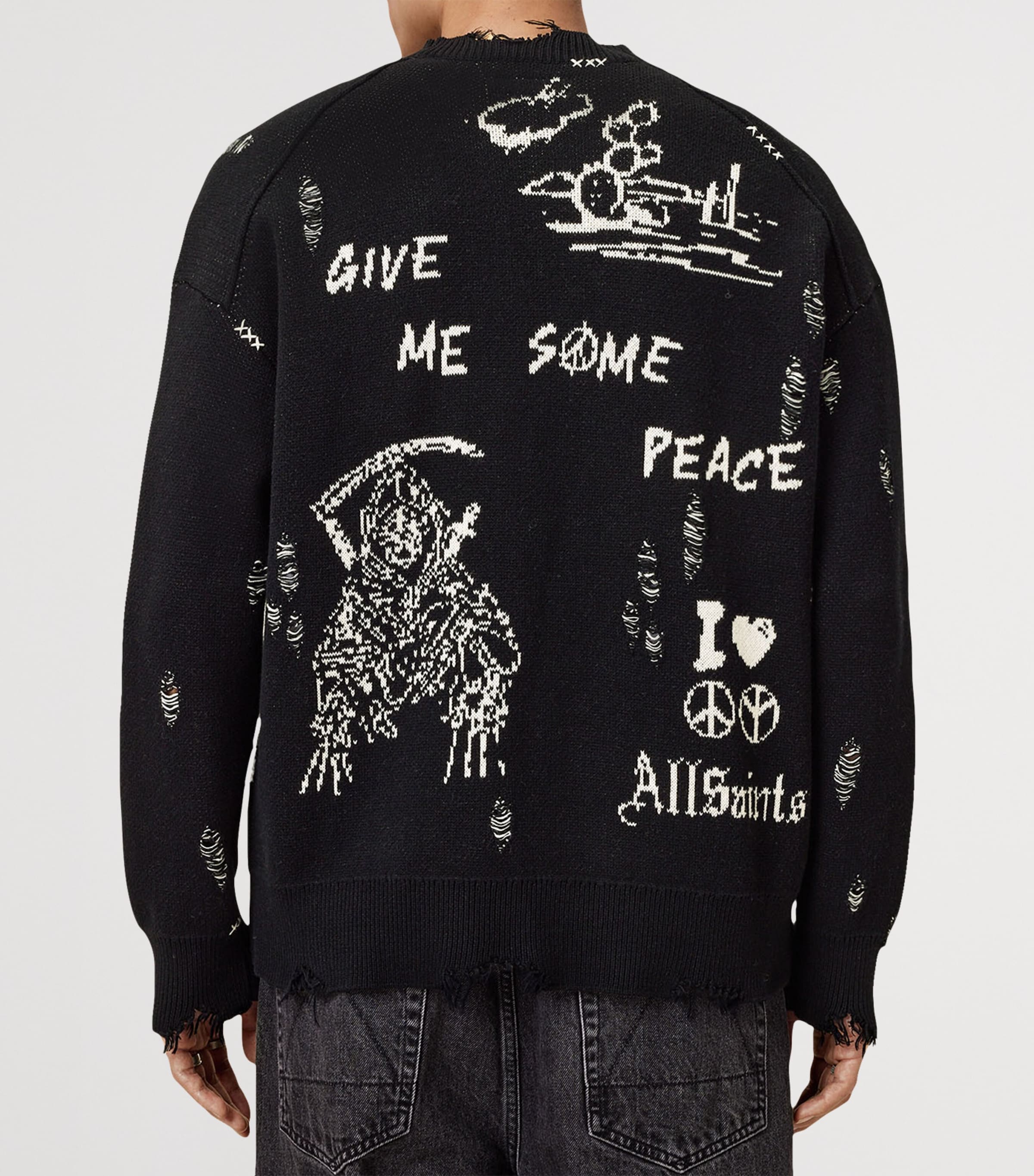 Organic Cotton Caledon Cardigan BLACK/CHALK WHITE Image 4