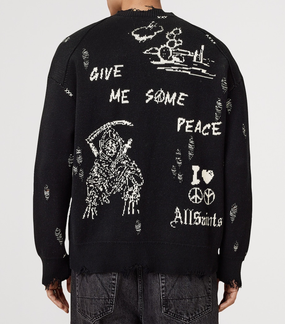 Organic Cotton Caledon Cardigan BLACK/CHALK WHITE Image 4