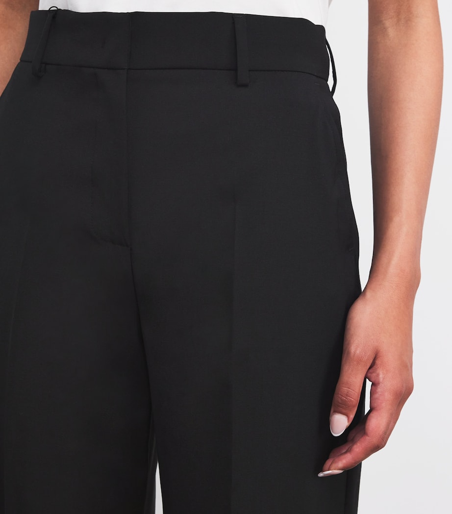 Virgin Wool Wide-Leg Trousers BLACK Image 6