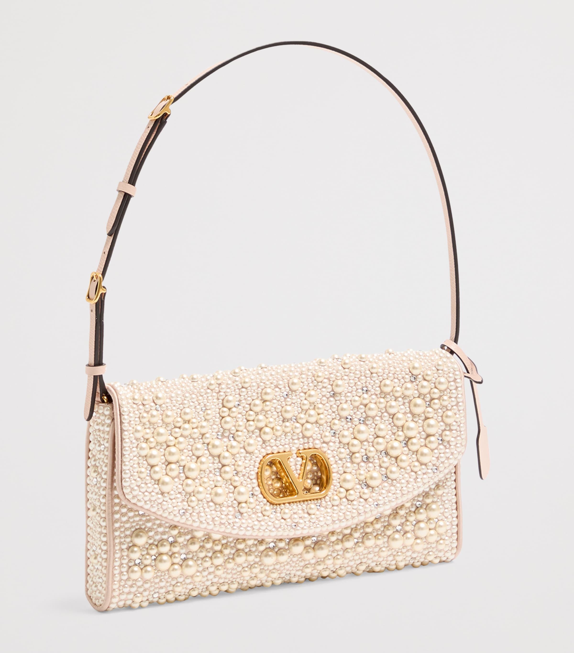 Beaded Vain Soft Shoulder Bag CWE Image 6