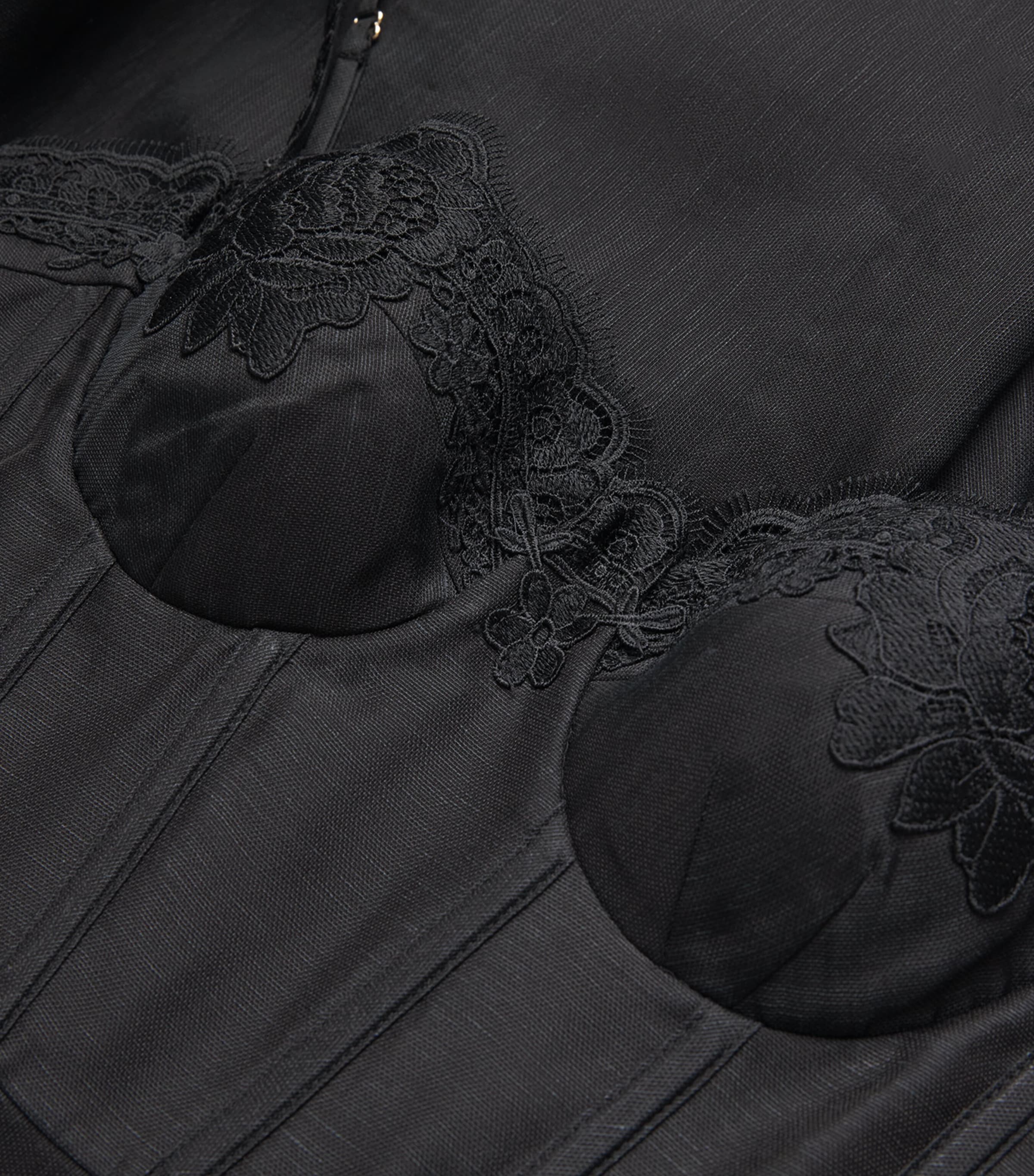 Linen-Silk Hypnotic Midi Dress BLACK Image 5