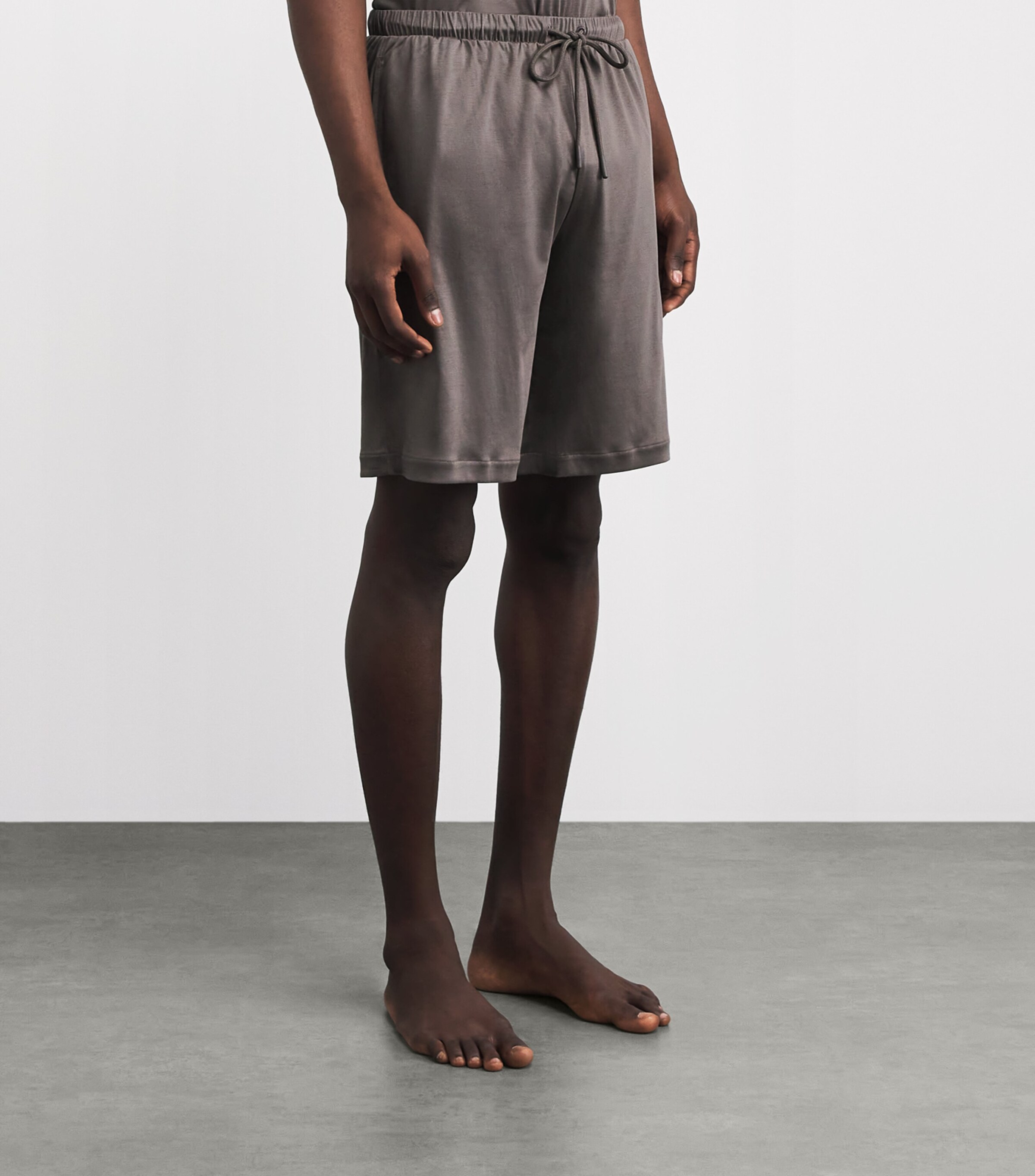 Zimmerli Mens 286 Sea Island Lounge Shorts Toffee Image 4