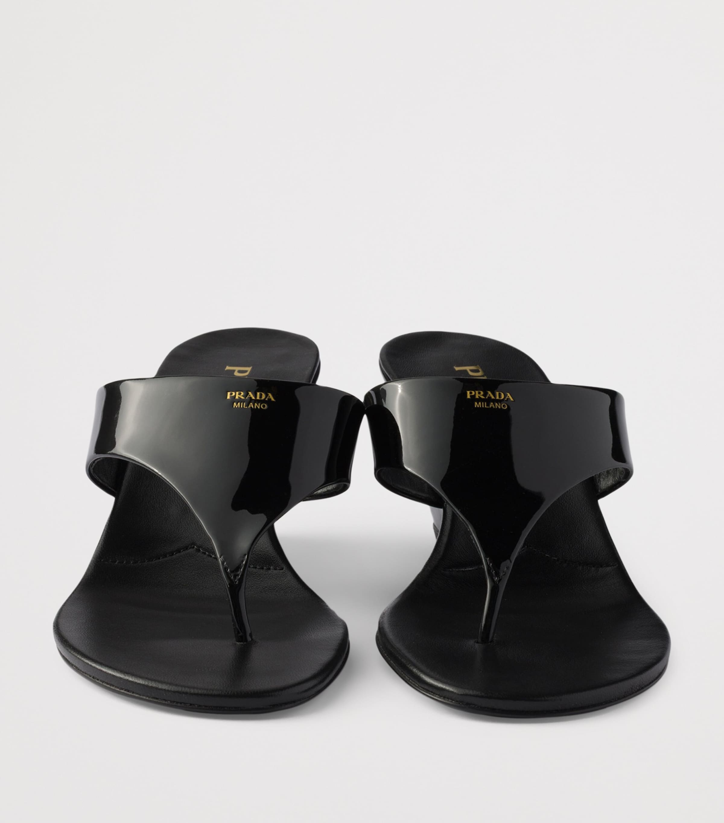 Prada Patent Leather Thong Sandals 55 Image 5