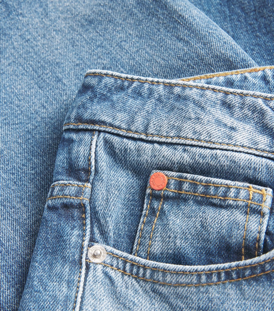 Faded High-Rise Straight Jeans NAVY Image 5