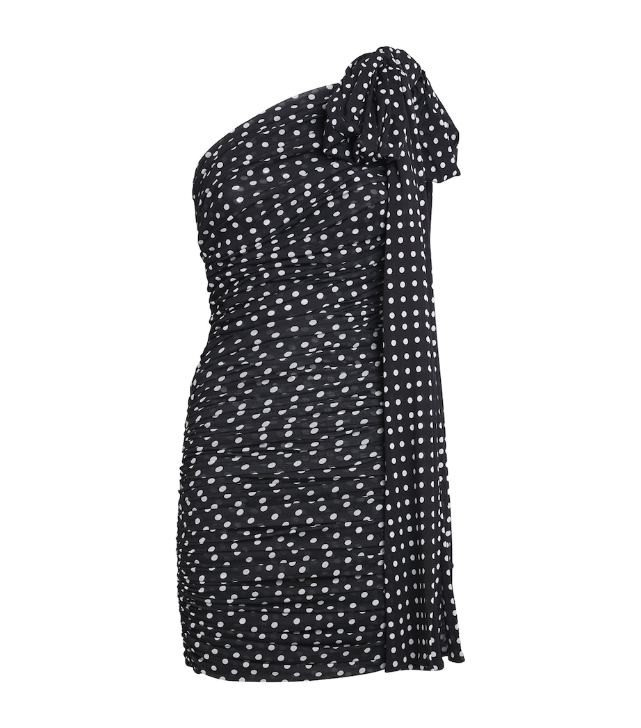 Patou Womens Polka-Dot Asymmetric Mini Dress Nghtblue Plkadt Image 1