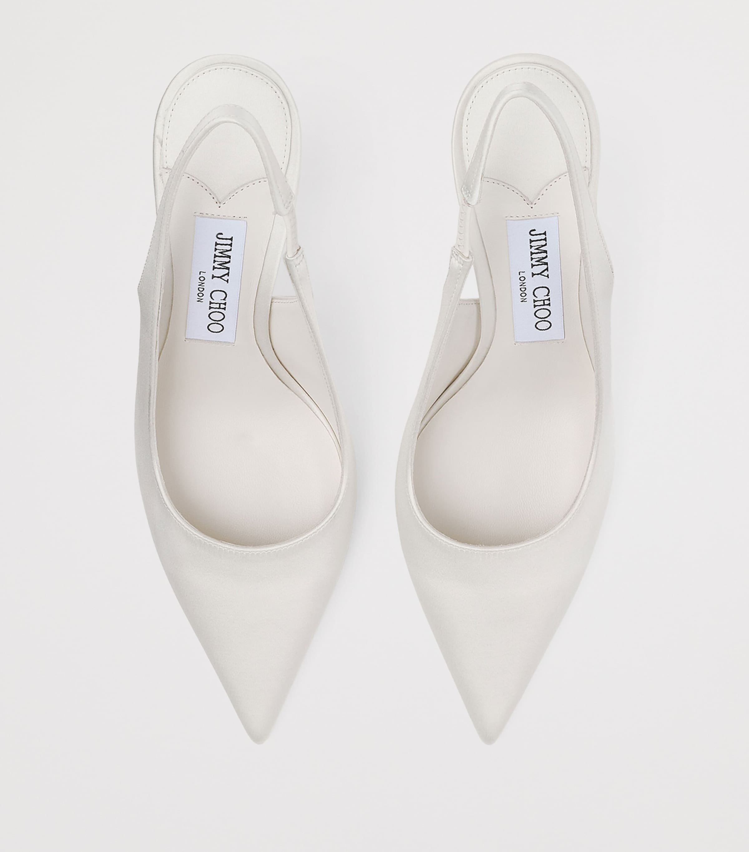 Jimmy Choo Love 85 Satin Slingback Pumps Ivory Image 3
