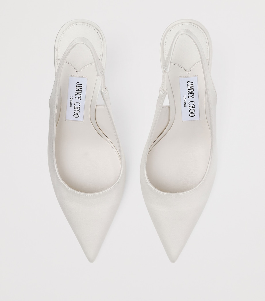 Jimmy Choo Love 85 Satin Slingback Pumps Ivory Image 3