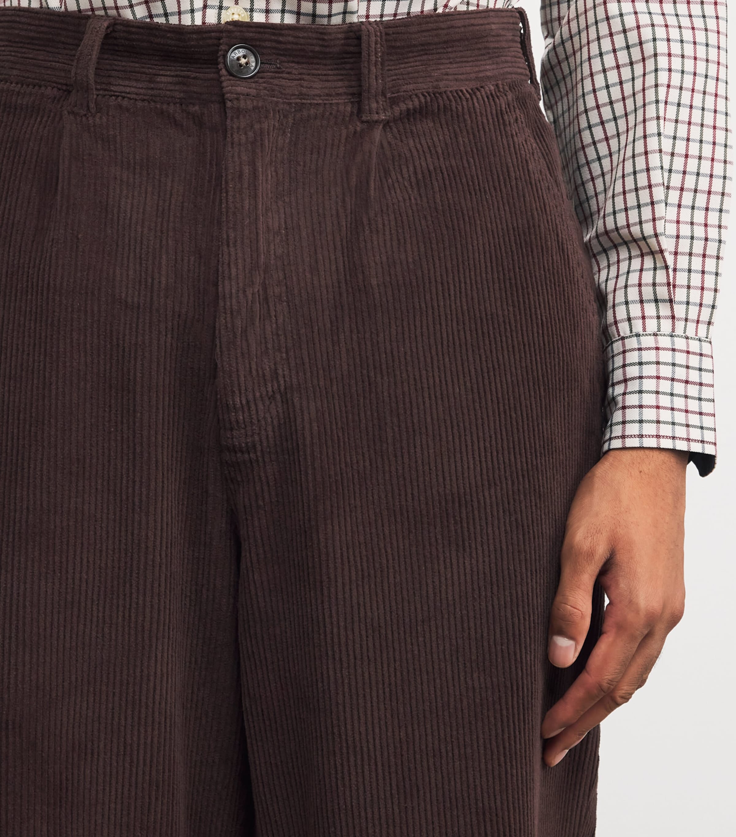 Stretch-Cotton Corduroy Relaxed Trousers DARK OAK Image 6