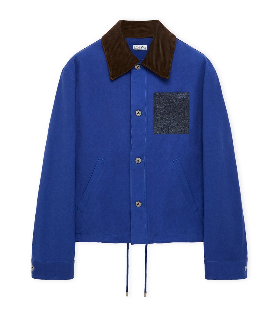 LOEWE Mens Cotton Workwear Jacket Blue Image 1