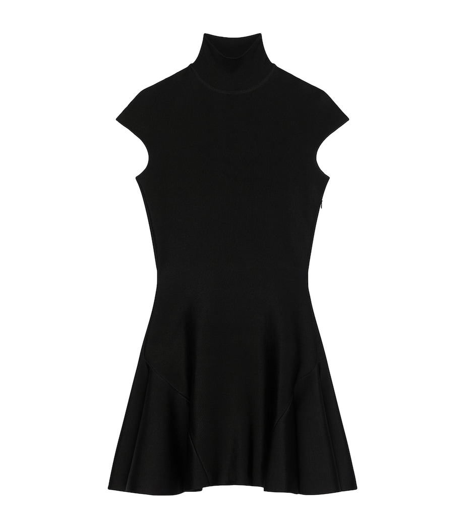 Knitted Cap Sleeve Mini Dress BLACK Image 1