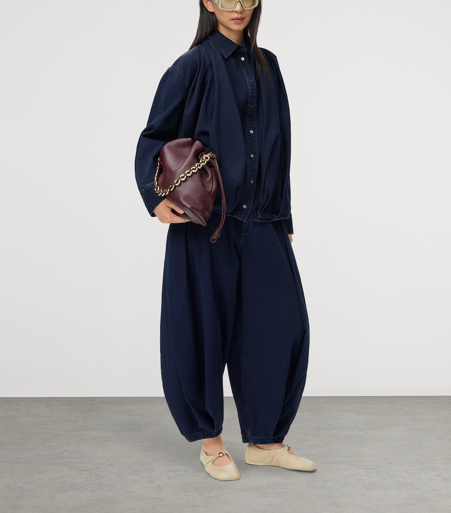 Denim Draped Shirt DARK INDIGO Image 2