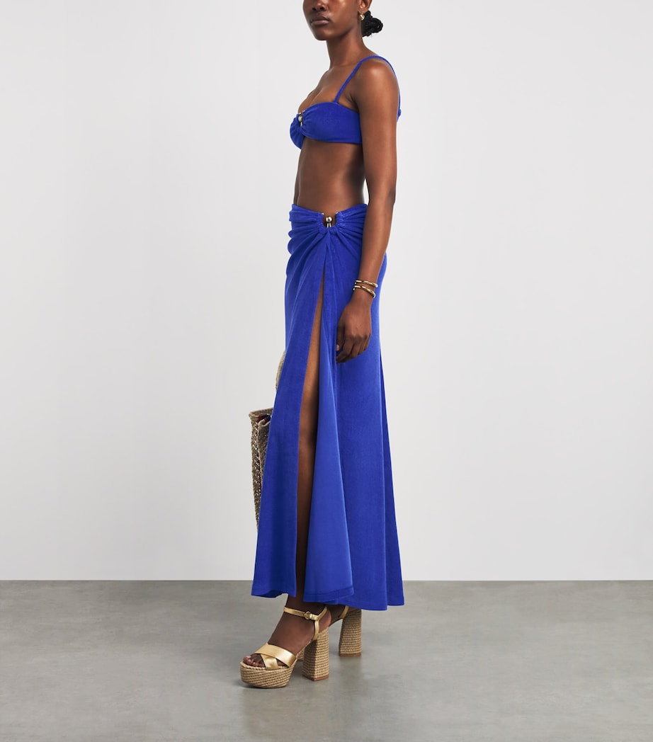 Christopher Esber Womens Towelling Orbit Pareo Indigo Image 2