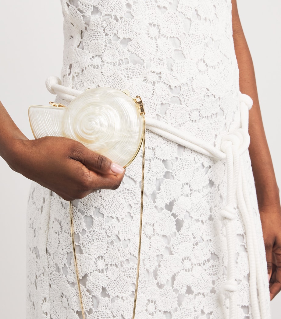 Simkhai Shell Marion Clutch Bag Pearl Image 4