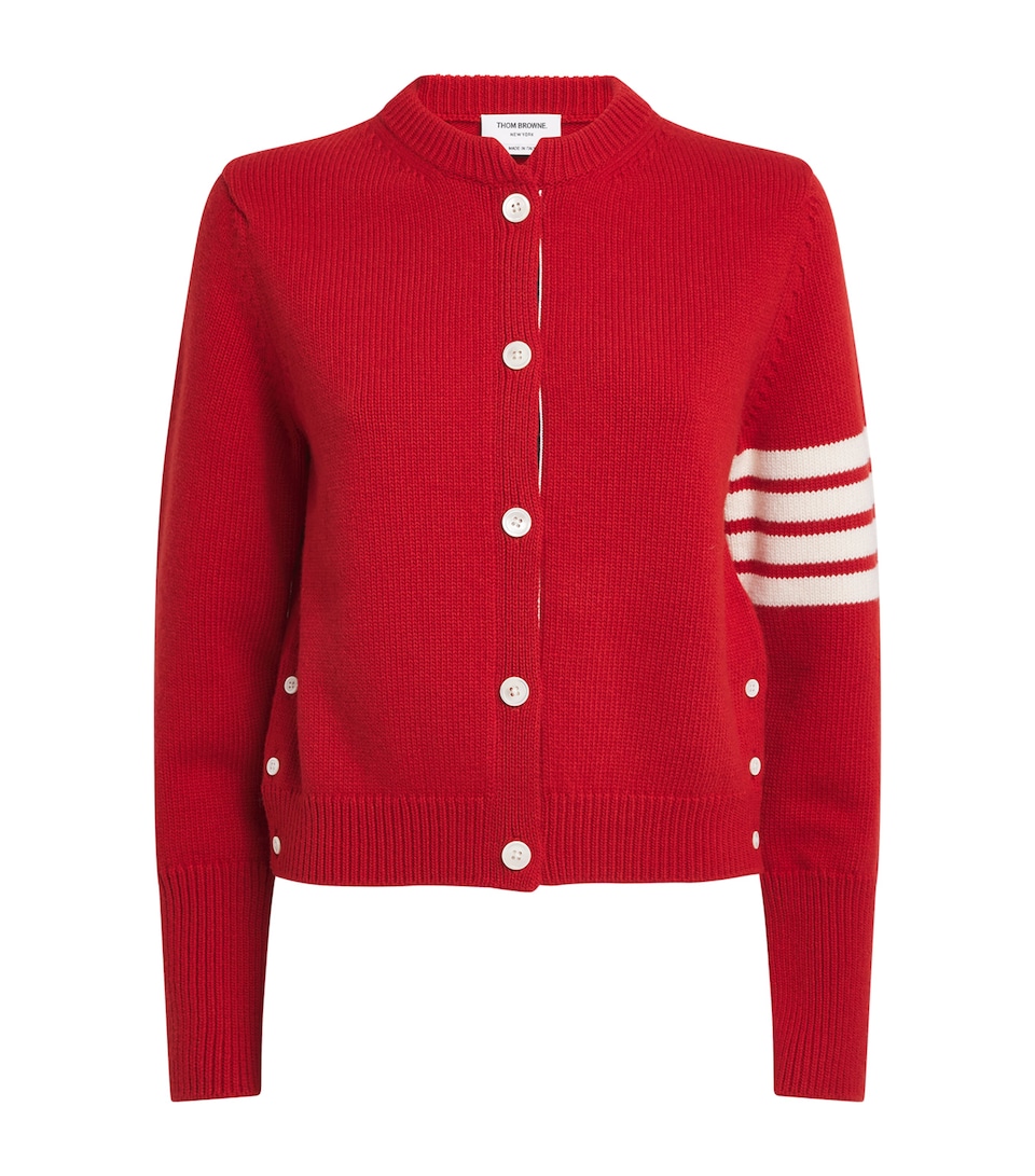 Thom Browne Virgin Wool Hector Cardigan Red