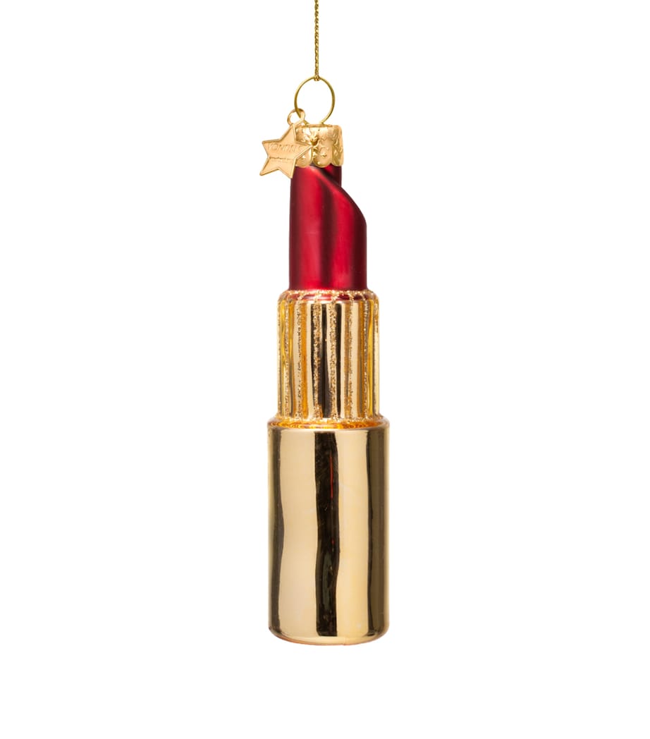 Harrods Lipstick Tree Decoration Red/gold Image 2