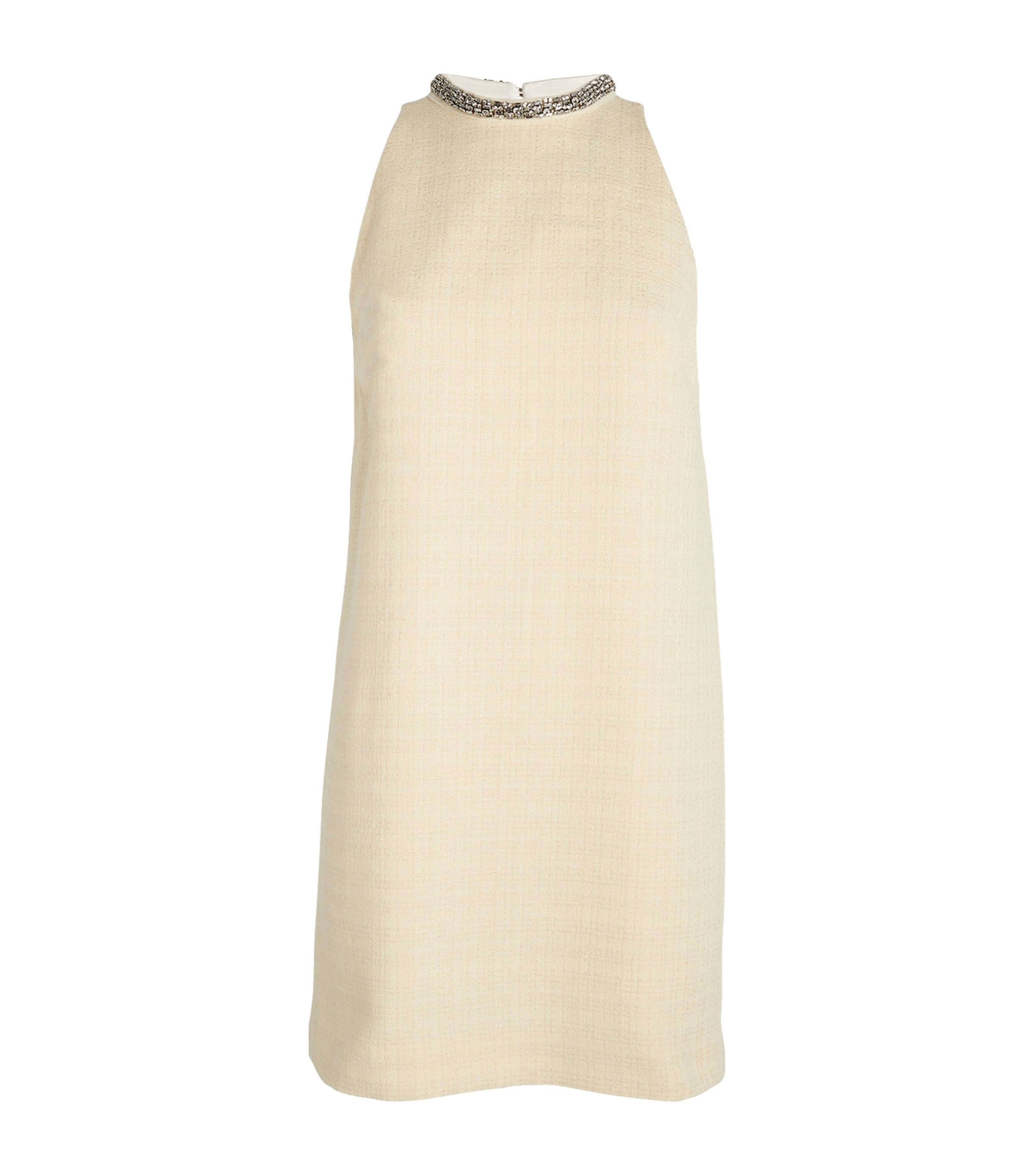 Sandro Dorinna Tweed Minidress In Beige