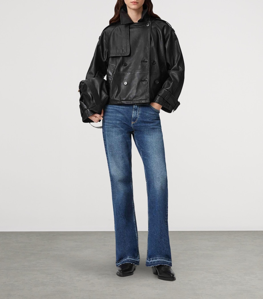 AllSaints Womens Bootcut Fable Mid-Rise Jeans Mid Indigo Image 5